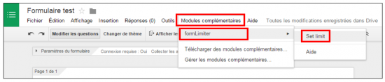 Utilier le module formLimiter