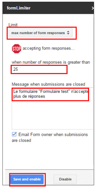 Déterminer un nombre maximum de reponses