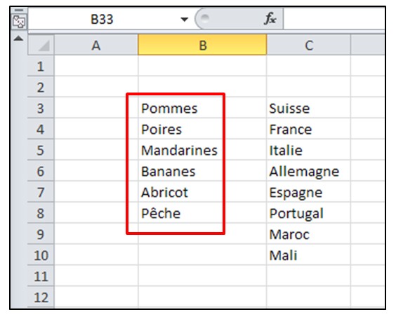 Excel 2010 - Validation de donnees creer une liste de validation