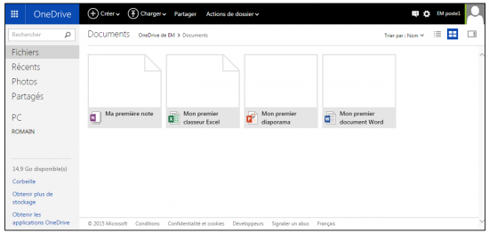 Stockage de fichier sur OneDrive