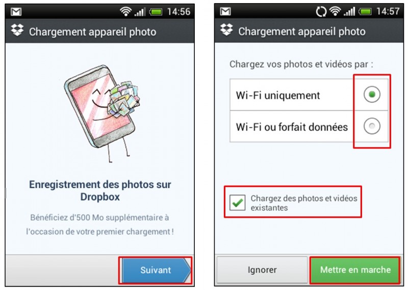 synchroniser ses photos smartphone tablette pc avec Dropbox - installer l application Dropbox