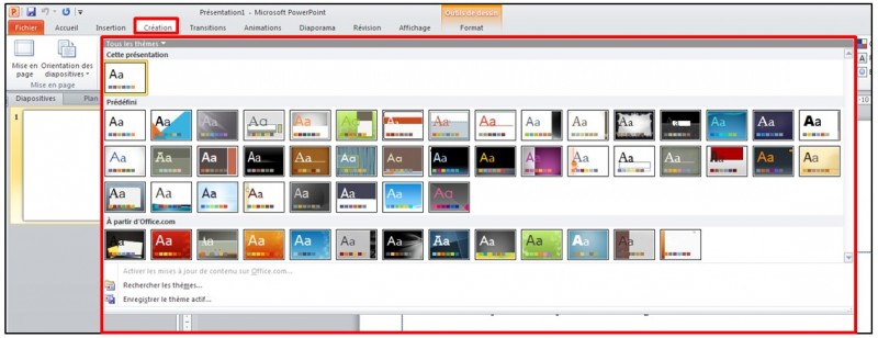 09 - PowerPoint 2010 - les bases d un logiciel de presentation - ajouter un theme
