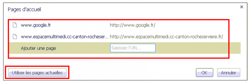 Utiliser le navigateur Google Chrome - choisir une page de demarrage