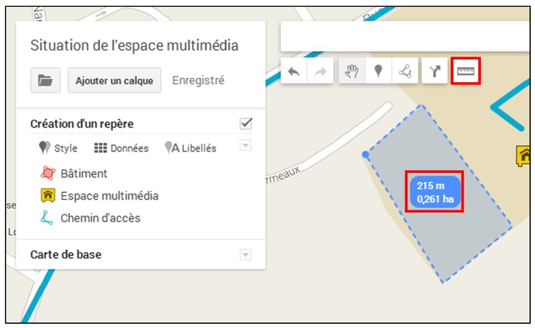 creer une carte personnalisee avec Google Map - mesurer des distances et des surfaces