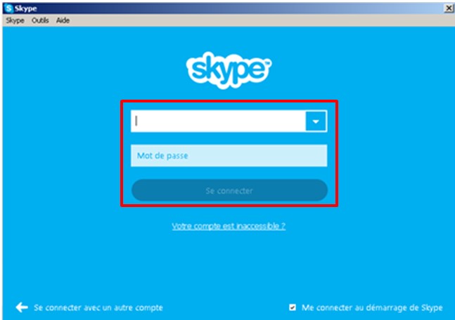 11 - Skype communiquez gratuitement avec vos contacts - entrez le pseudonyme et le mot de passe