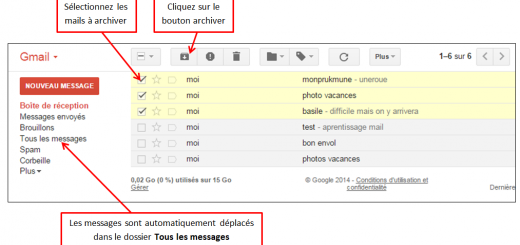 Tutoriel Gmail - gestion des messages - archiver des messages
