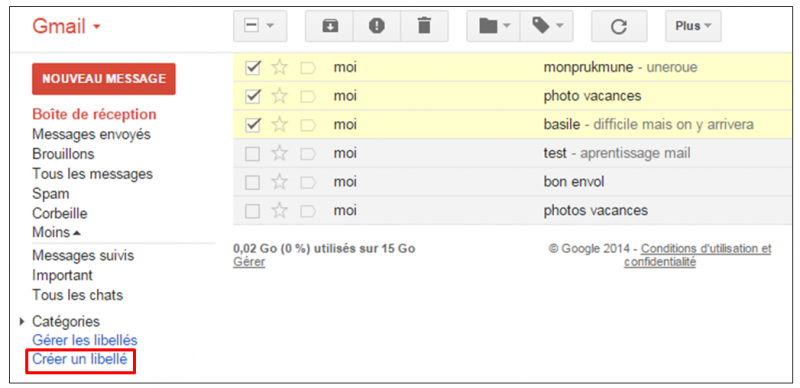 Tutoriel Gmail - gestion des messages - creer un libelle
