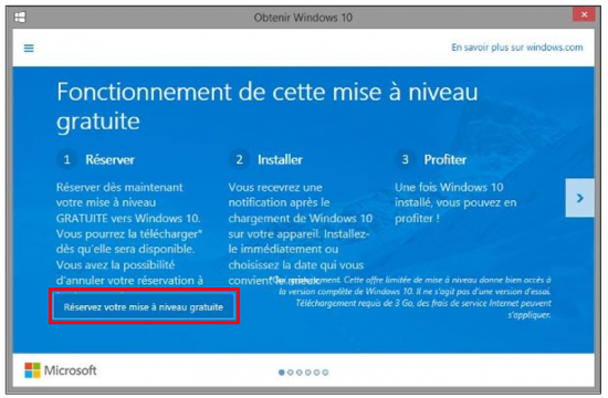 Mise à jour Windows 7 et 8.1 vers Windows 10 - Réserver la mise à niveau gratuite