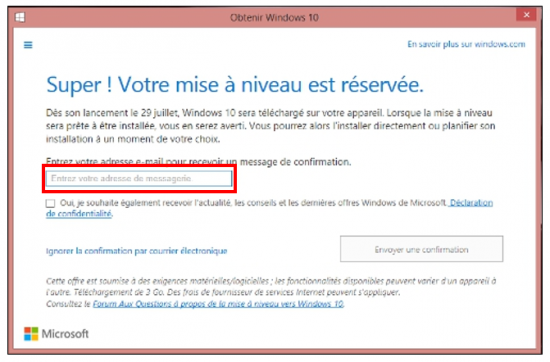 Mise à jour Windows 7 et 8.1 vers Windows 10 - Etre informer de l'installation