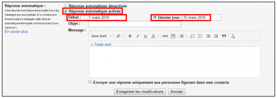 03 - Créer un message automatique en cas d’absence avec Gmail - Activer le répondeur automatique