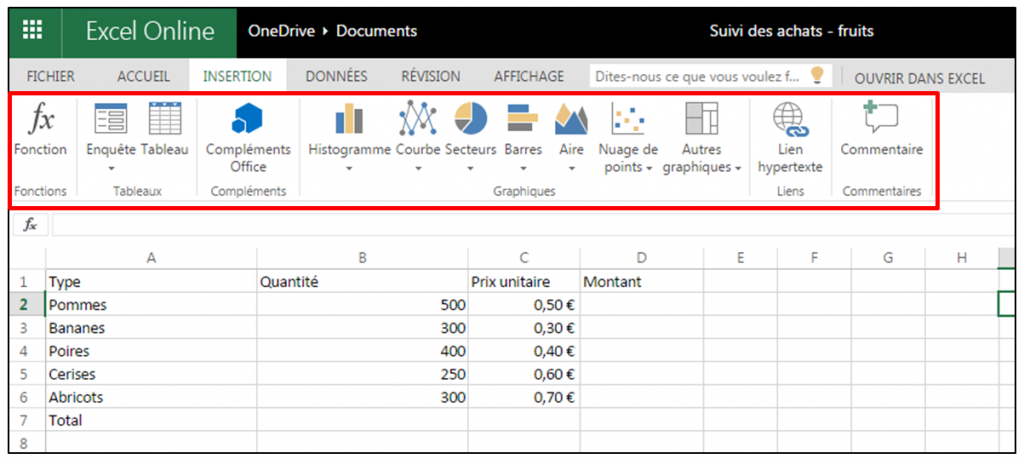 Découverte Du Tableur Excel Online Je Me Forme Au Numérique 4518