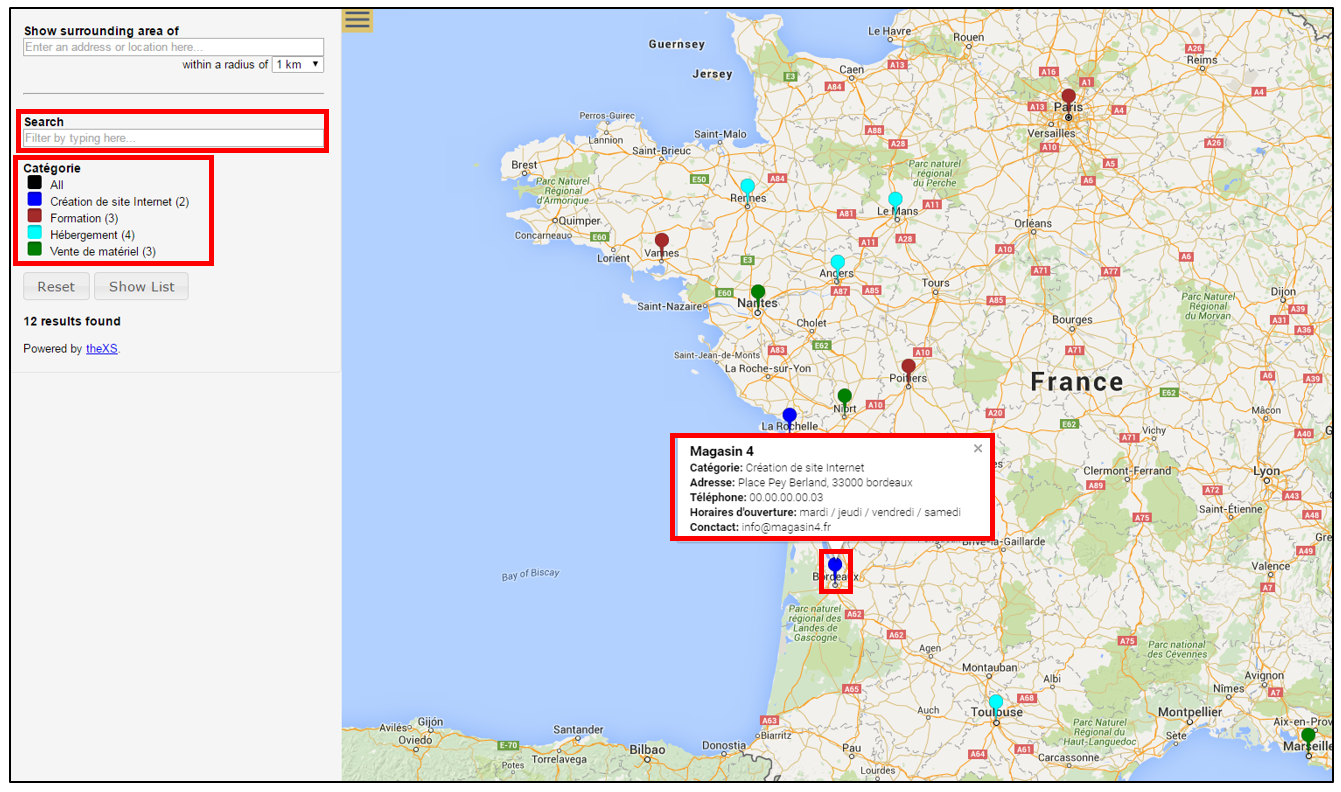 Visualiser la carte sur Google Map