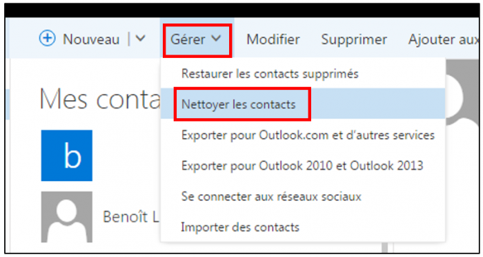Supprimer les contacts en double