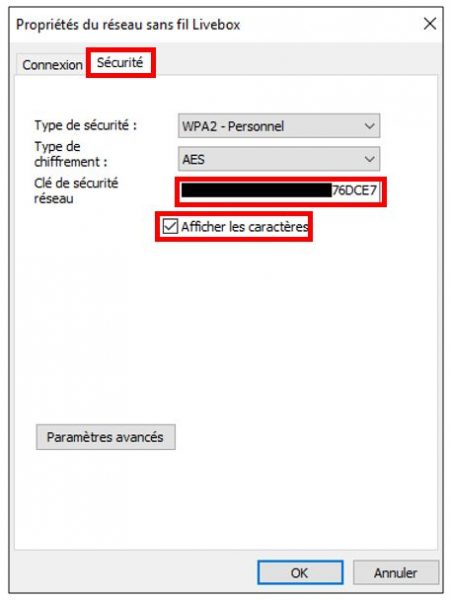 Visualiser en clair une clé wifi