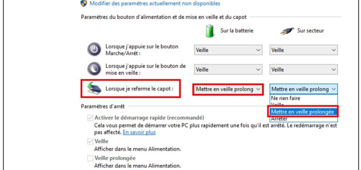 Paramétrer la veille prolongée