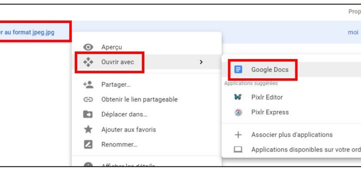 convertir une image avec Google Doc