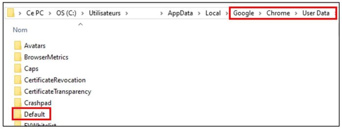 Accéder au dossier du profil