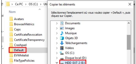 Copier le profil vers un support externe