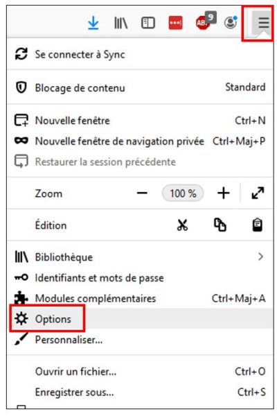 Paramètres de Firefox