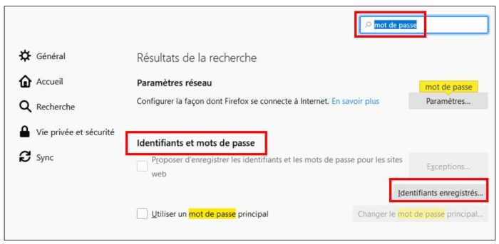 Gestionnaire de mots de passe sous Firefox
