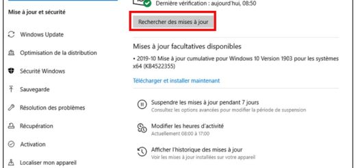 Rechercher manuellement les mises à jour