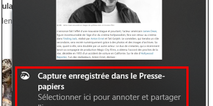 Ouvrir l'utilitaire capture d’écran