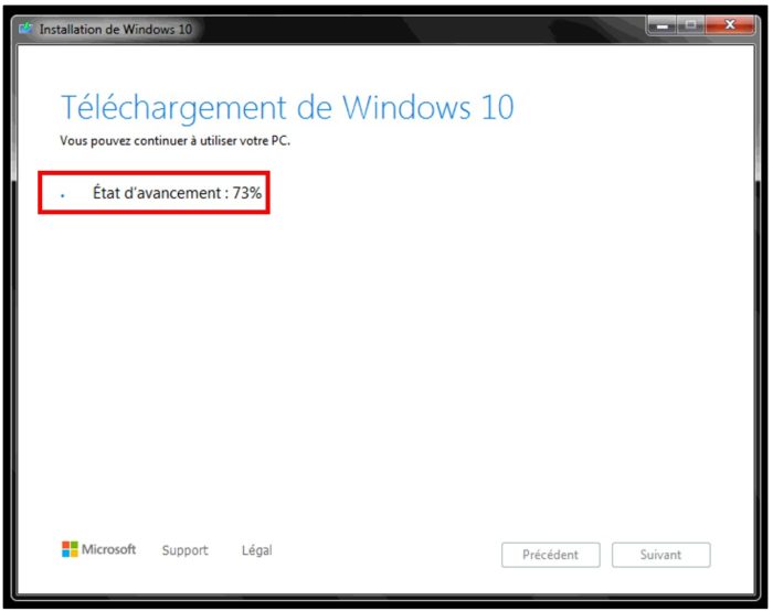 Téléchargement de Windows 10