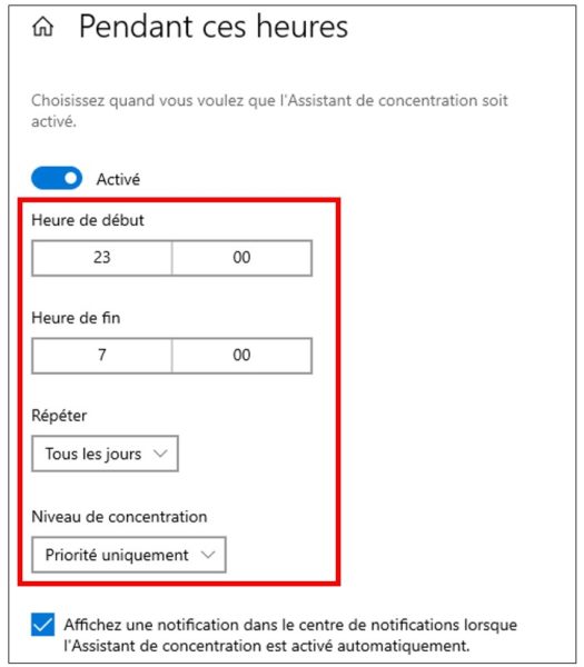 Planifier l'assistant