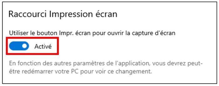 Changer le raccourci clavier