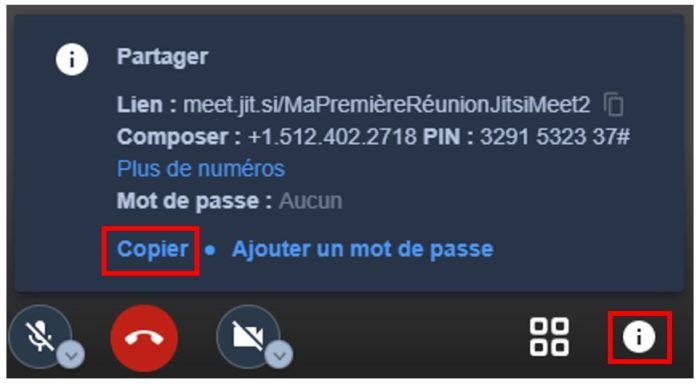 Partager le lien de la réunion